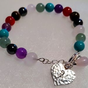 Initial K Multi Color Beaded Bracelet